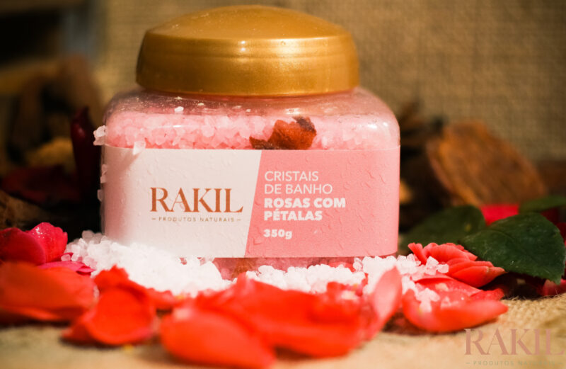 Cristais de Banho Rosa com Pétalas 350g - Image 2