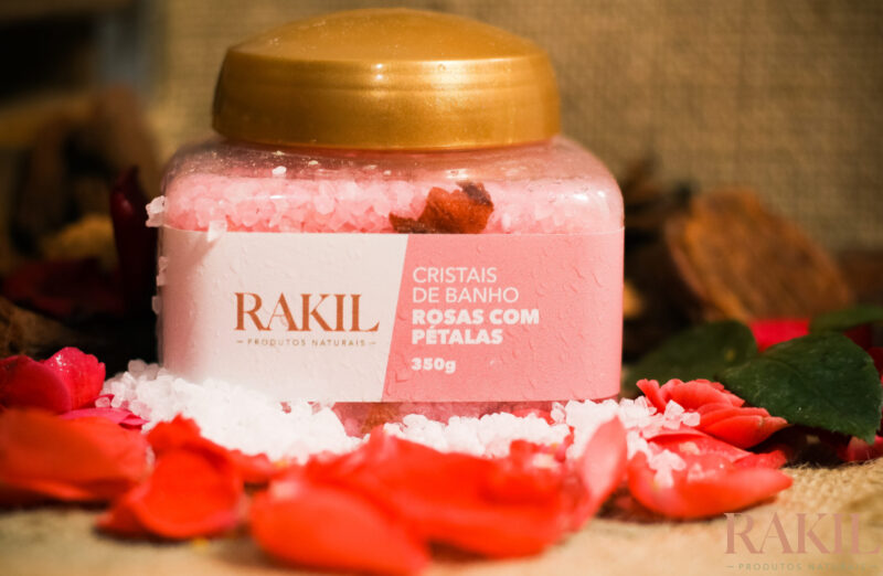 Cristais de Banho Rosa com Pétalas 350g - Imagem 2