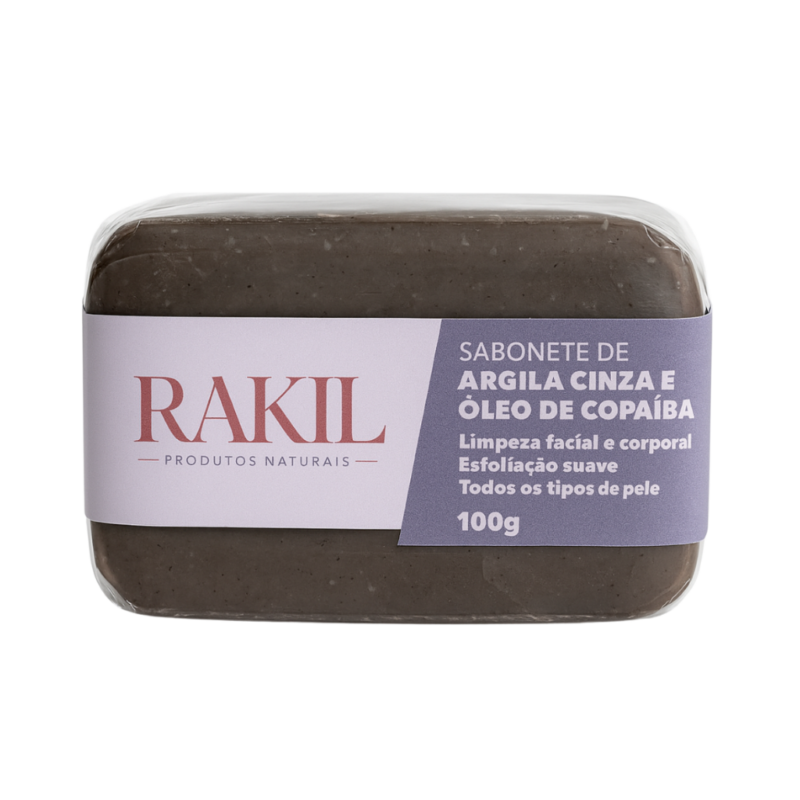 Sabonete Argila Cinza e óleo de Copaíba 100g
