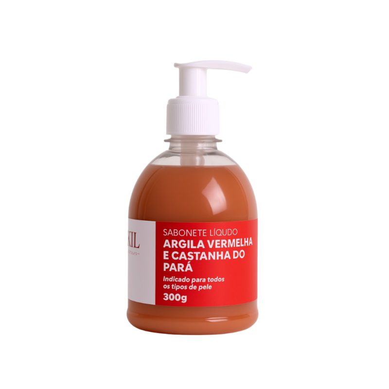 Sabonete Líquido Argila Vermelha e Óleo de Castanha do Pará 300ml